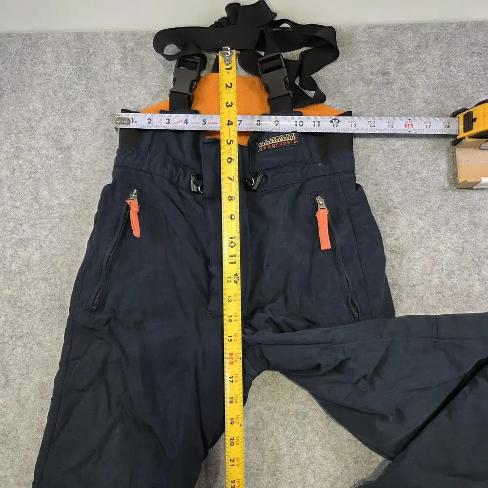 Napapijri Geographic Snow Pants Mens Small Blue Insulated Ski‎ Bib Suspenders
